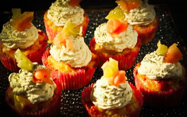 Cupcakes saumon, citron vert & pomme