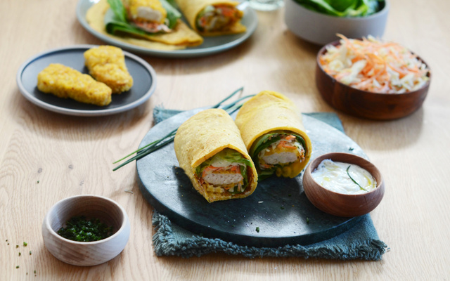 Wraps aux lentilles corail et tenders