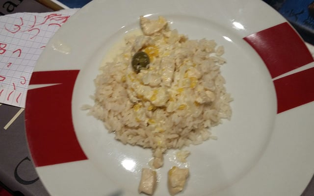 Risotto de poulet aux champignons