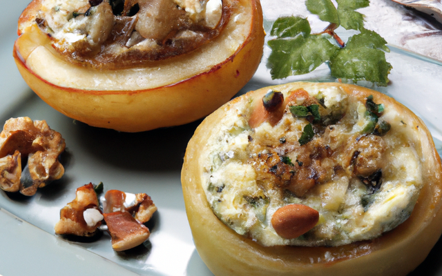 Charlotines chaudes poires, roquefort, noix