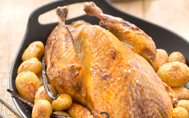 Pintade au miel et à la vanille