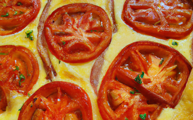 Tarte au fromage et lardons sauce tomate