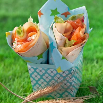 Le wrap truite fumée, FOL EPI et fromage blanc au citron