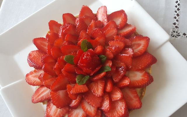Tarte aux fraises traditionnelle à la crème pâtissière
