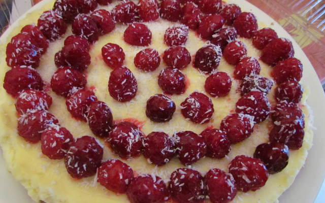 Cheesecake framboise noix de coco