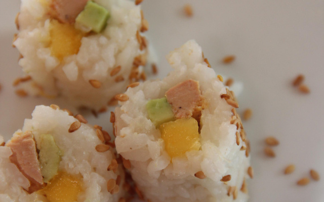 Sushi foie gras et mangue