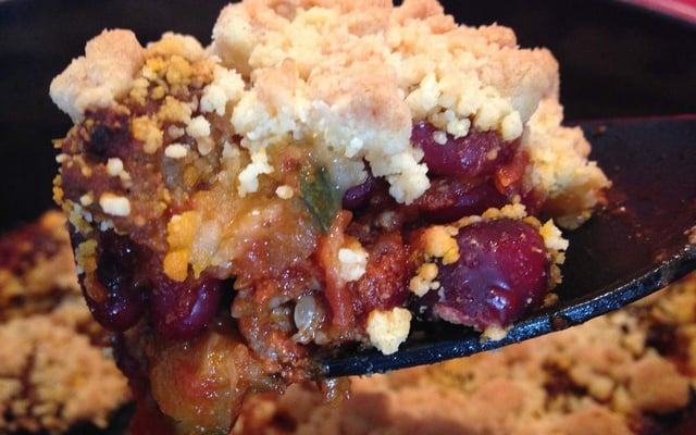 Crumble de bœuf et légumes au cumin