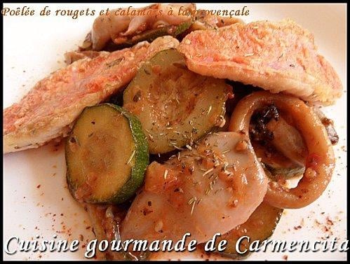 Poêlée de rougets et calamars à la provençale