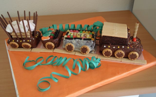 Cake au chocolat attention au départ du train tchou-tchou