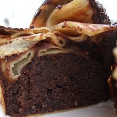 Moelleux au chocolat et amandes en aumônière