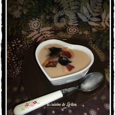 Crème de cocos au magret fumé et à l'huile de truffe