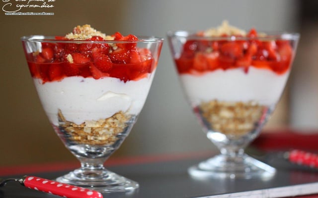 Trifle à la fraise et au fromage blanc