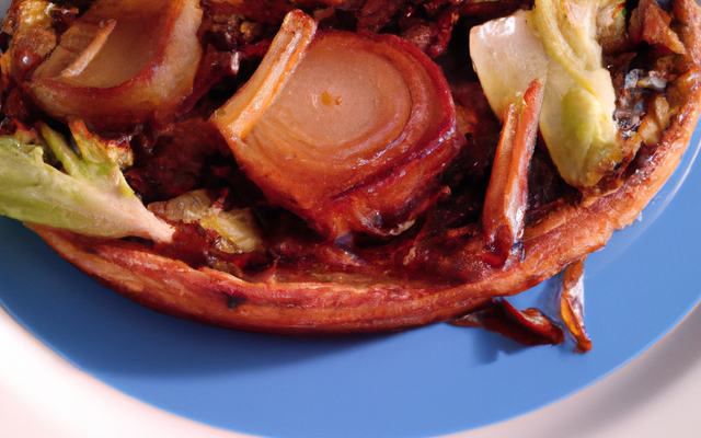 Tarte tatin aux endives braisées et bleu de bavière