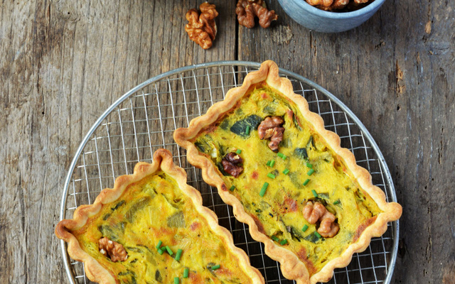 Mini quiches aux poireaux & aux noix