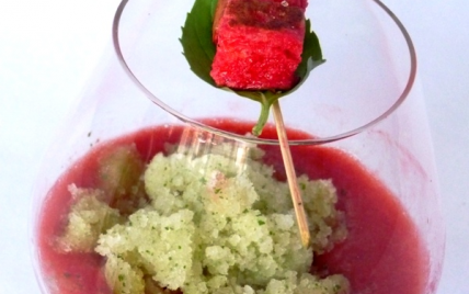 Martini fraise et granité au basilic - Brioche perdue