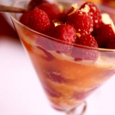 Salade de fruits façon Coktail - Melon Framboise Amande