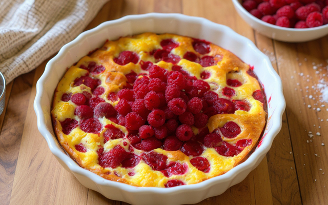 Clafoutis aux framboises.