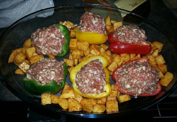 Poivrons farcis à la chair à saucisse