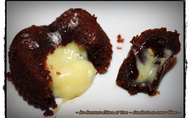 Cœur fondant au chocolat blanc maison