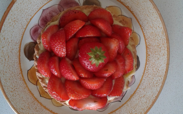 Tarte aux fraises traditionnelle à la crème pâtissière