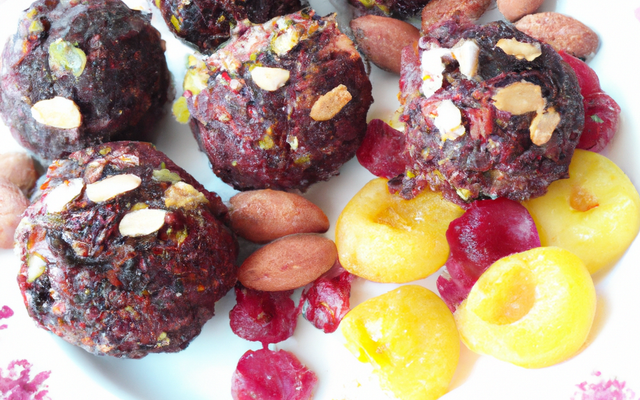 Boulettes pâte d'amande et fruits confits au chocolat