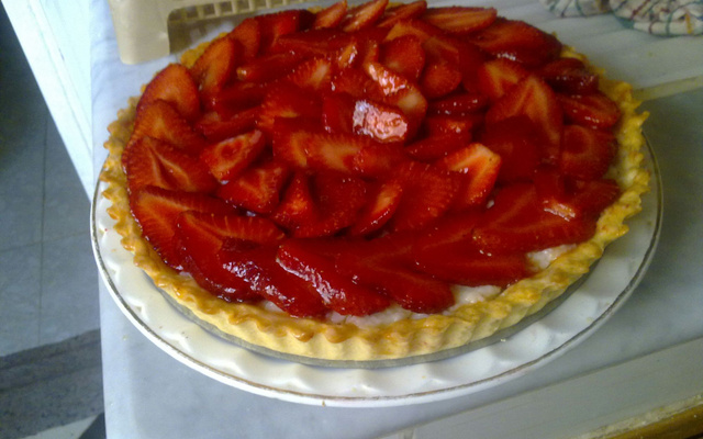 Tarte aux fraises traditionnelle à la crème pâtissière