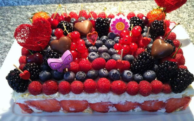 Fraisier au chocolat blanc