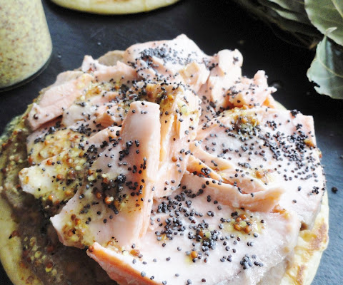 Pancakes purée de lentilles et saumon poché