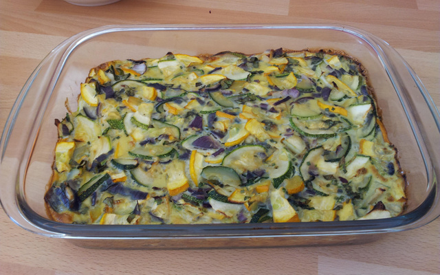 Flan de courgettes jaunes et vertes