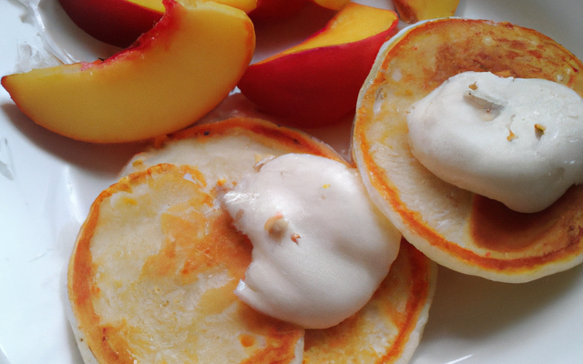 Blinis aux pêches blanches