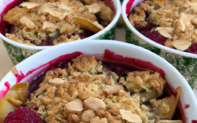 Crumbles individuels aux framboises et amandes