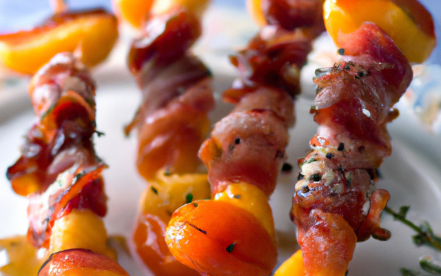 Brochettes de Magret de canard et Gambas à l'abricot