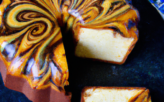 Cake marbré au caramel et à la vanille