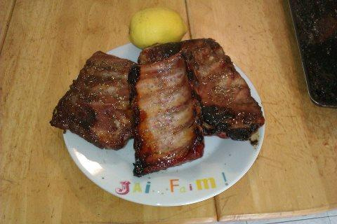 Travers de porc caramélisés au miel