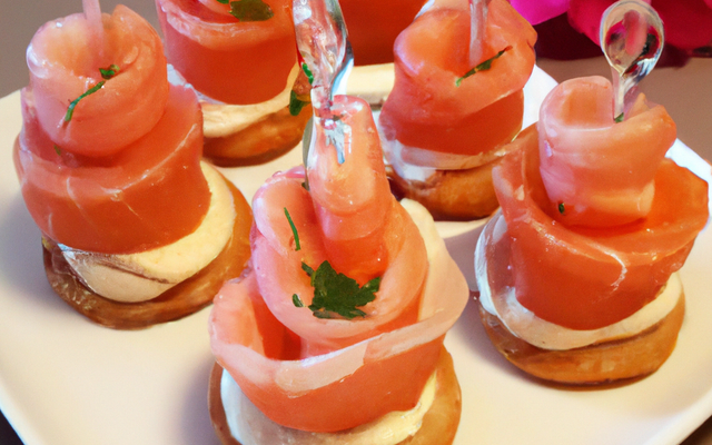 Bouchées de saumon aux crevettes roses