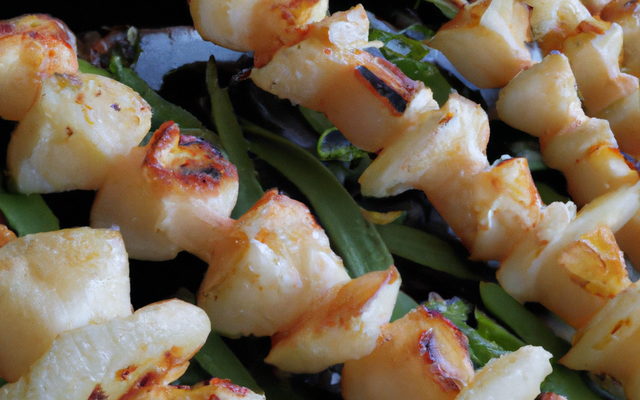 Brochettes de Saint-Jacques normandes grillées