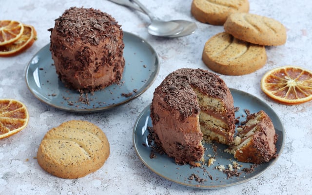 Mini-gâteaux sans cuisson aux biscuits orange et pavot