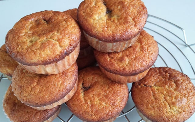 Muffins à la banane au cœur de Nutella