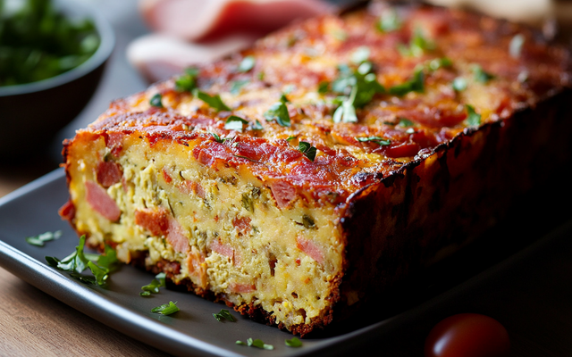 Cake jambon lardons et chorizo