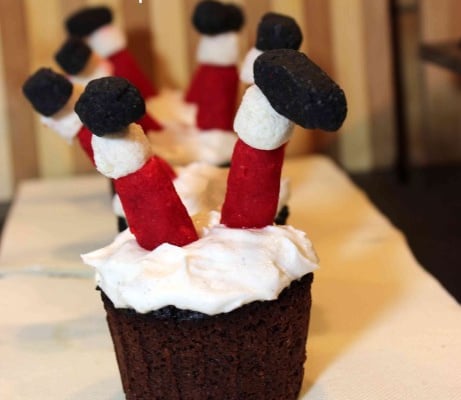 Cupcake du père Noël... enfin ce qu'il en reste