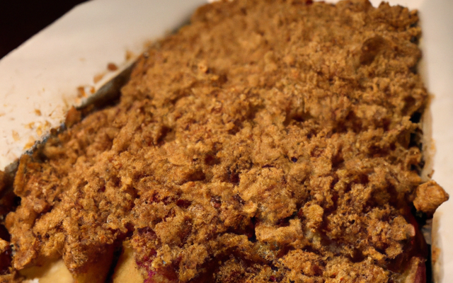 Pomme rôtie caramélisée façon crumble