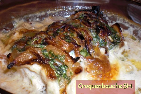 Cabillaud gratiné aux oignons