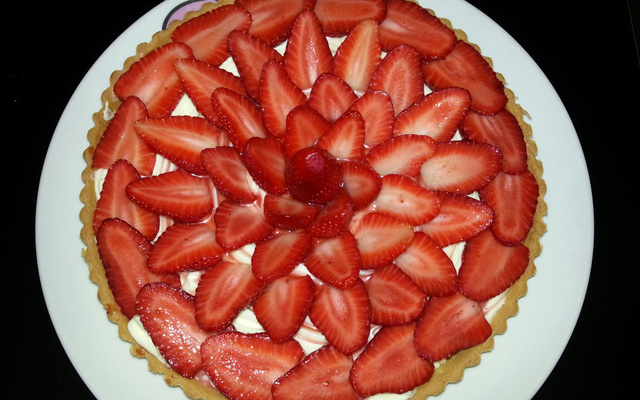 Tarte aux fraises traditionnelle à la crème pâtissière