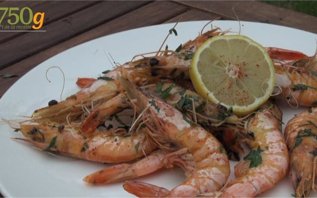 Gambas grillées à la plancha