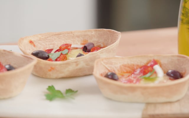 Barquitas façon pizza au chorizo