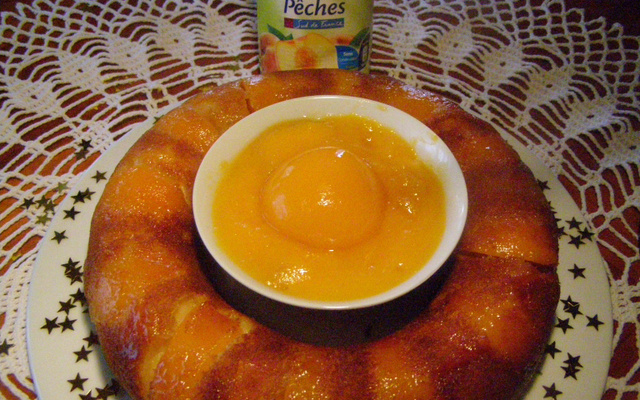 Couronne  aux pêches (façonTatin )