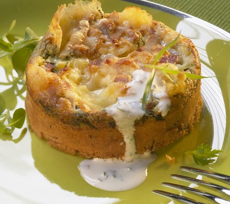 Flamiche sans croûte, andouille au maroilles