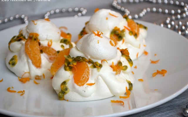Pavlovas aux clémentines et fruits de la passion