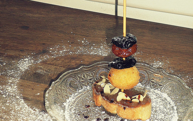 Montaditos de cromesquis, sur un air de pastilla marocaine