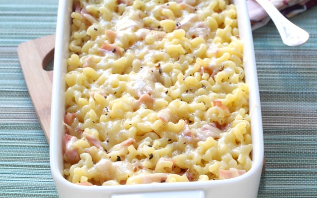 Gratin de coquillettes jambon & gruyère